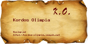 Kordos Olimpia névjegykártya